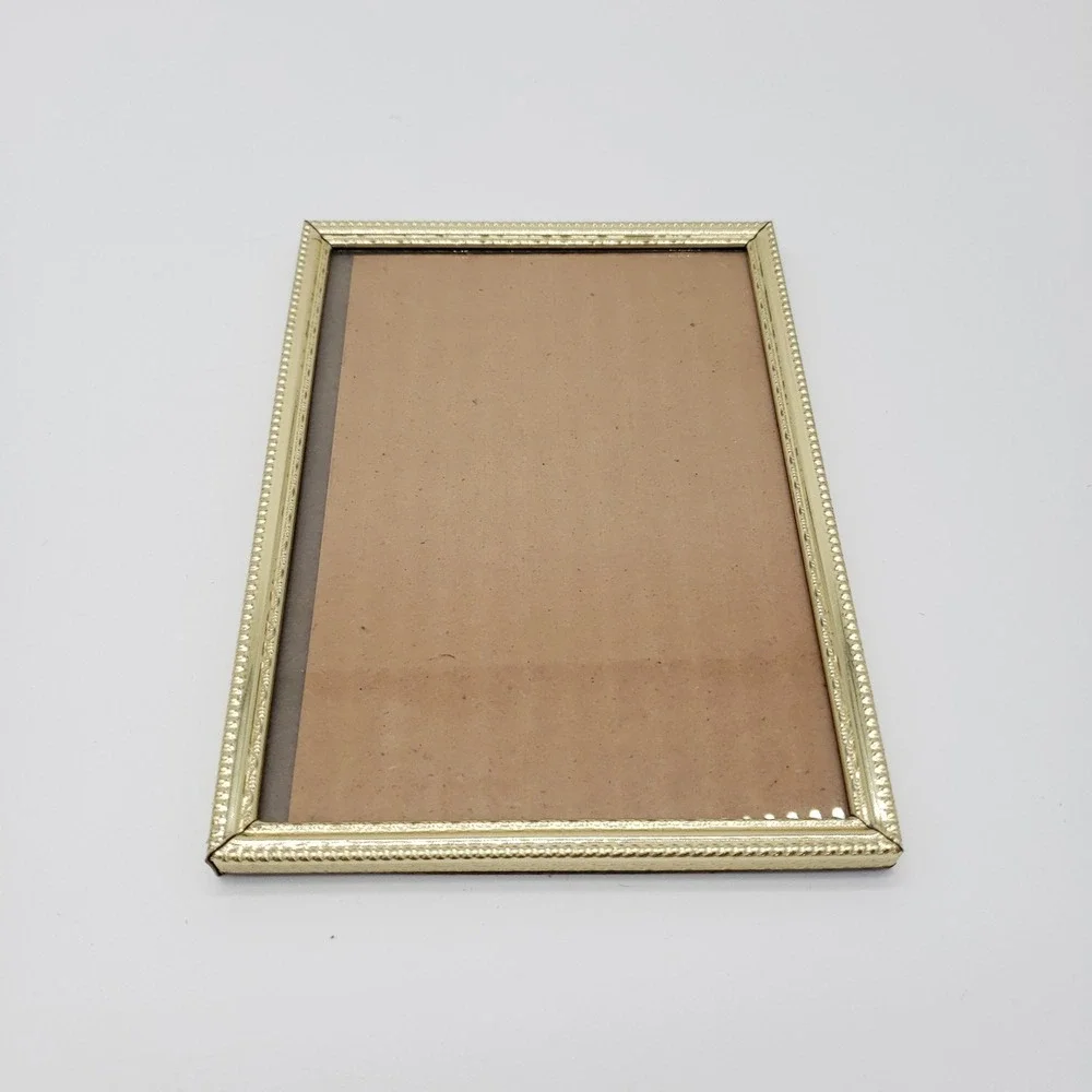 Vintage Hollywood Regency Brass Wall Picture Frame Gold Ornate 5x7 Decor